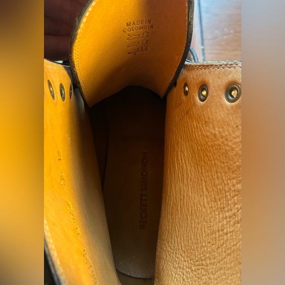 Beckett Simonon Dowler Boots Size 12 Brown Leather Lace Up Combat Cap Toe - Picture 7 of 7